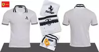 t-shirt ferrari acheter high collar hommes short sleeve boutique italie blanc